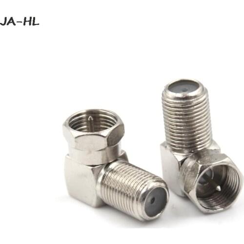 Hot！5pcs Right Angle 90 Degree Coaxial Connector Waterproof Connection F Male To F Female Adapter Connector RG6, RG59