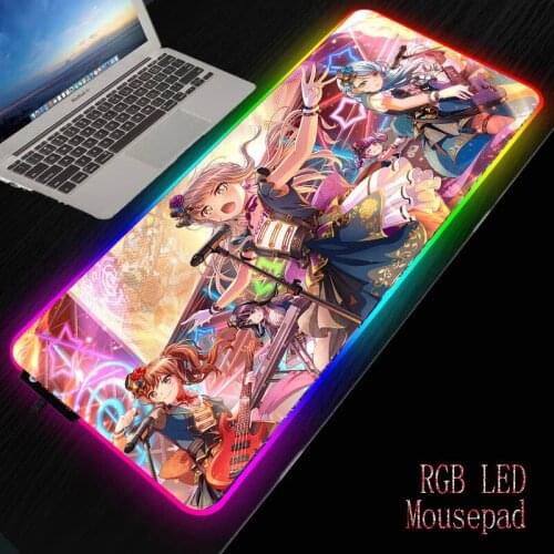 MRGBEST BanG Dream MinatoYukina Anime RGB Mouse Pad Large Led Computer Mousepad with Backlight Carpet for Keyboard Desk Mat