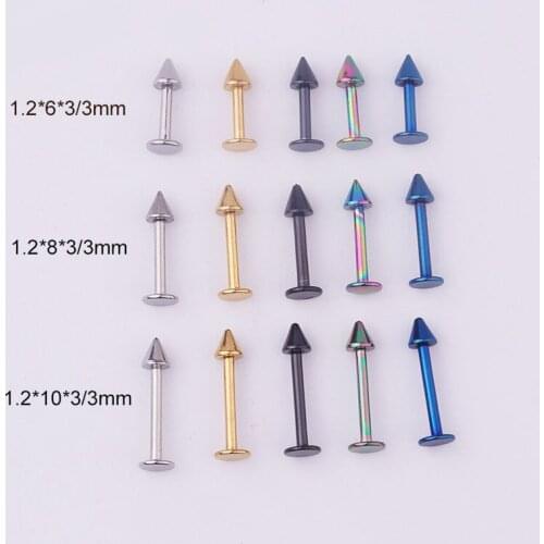 Labret Bar Lip Piercing Monroe Tragus Helix Cheek Stainless Steel Ball Cone Labret Lip Jewelry