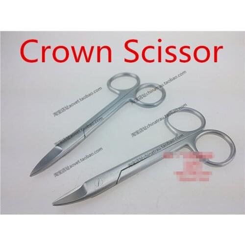 Medical Dental Crown Scissor Straight or Curved Mental Scissor Golden Scissor Professional Dental Instrument steel Wire cutter