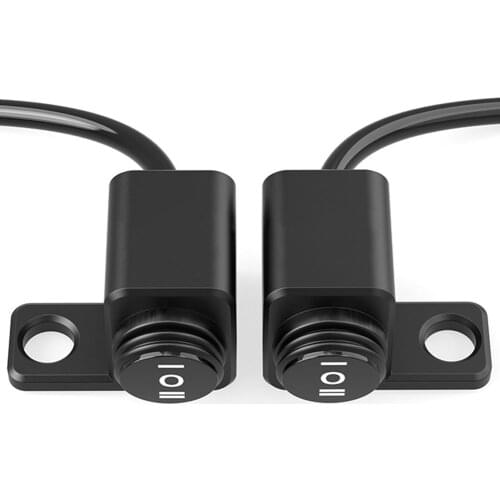 12V Motorcycle Switch 10mm Mirror Mount Motorbike Headlight Hazard Brake Fog Lights ON-OFF-ON Switch Waterproof Button