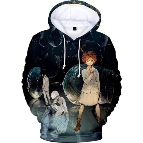 The Promised Neverland Hoodies Sweatshirts Harajuku 3D Print Men Women Autumn Winter Hoodies Casual Fashion Cartoon 3D Pullover
