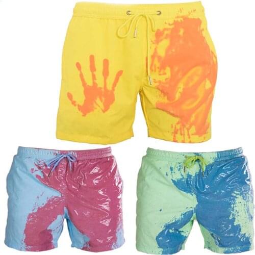 Mens Swimsuit Color Change Trunks Men Swimwear for Surfing Beach Shorts Swim Trunks Boy Swimshorts Pants calcoes praia 2021