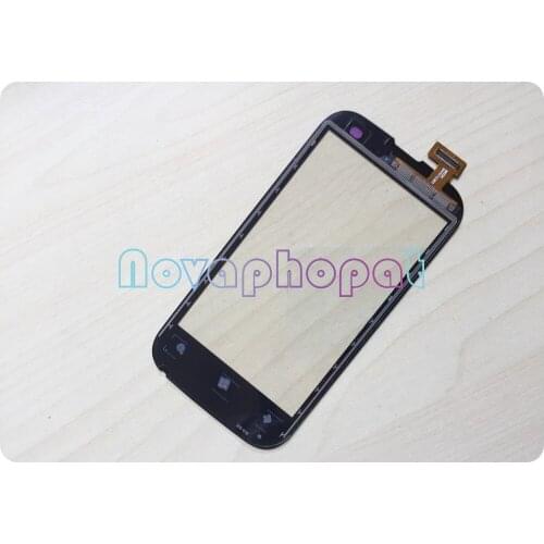 Novaphopat Black touchscreen For Nokia Lumia 510 N510 Touch Screen Digitizer Front Glass Panel Replacement + tracking