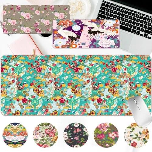 Office Mouse Pad Super Creative Gaming Mousepad Flower Series PC Desk Mat PU Leather Computer Keyboard Office Long Table Mat