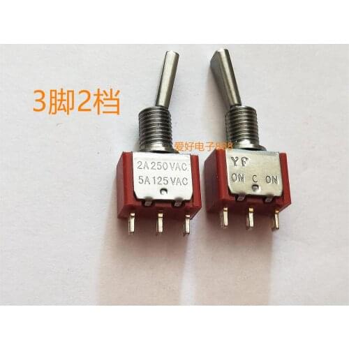 Original new 100% 3pin 2 gear self reset ON-ON 12mm flat handle single pole double throw MST-102 navigation model button switch