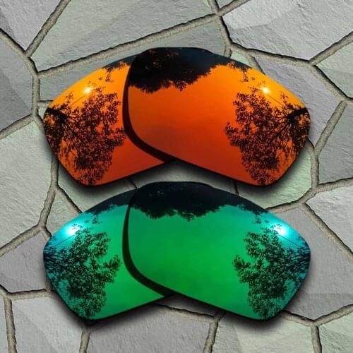 Red Orange&Jade Green Sunglasses Polarized Replacement Lenses for Oakley Fuel Cell