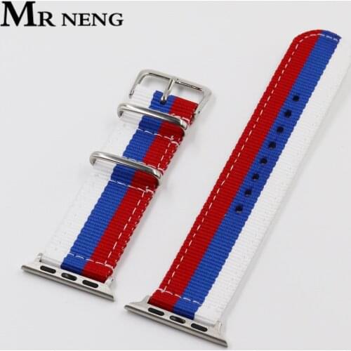 Nato Nylon Strap For iWatch 4 3 2 1 Watchband 42mm 44mm for Apple Watch Band 38mm 40mm For Russian flag stripes Wrist Bracelet