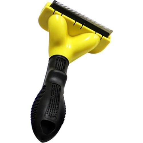 Yellow Dog Cat Pet Hair Brush Small Animal Grooming Comb Itchy Fur Cleaning Brush Electric Clipper Tool