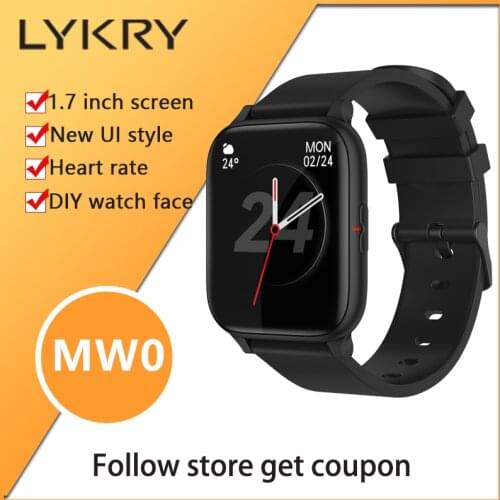 LYKRY Top Smart Watch Men Women 1.7inch Screen Waterproof Long Standby Heart Rate DIY Watch Face Fitness Watches For IOS Android