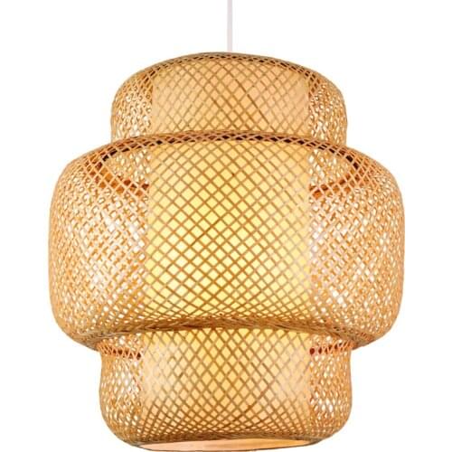 Modern Pendant Light Rattan Bamboo Wood Lamp E27 Simplicity Living Room Dining Room Home Decor Cafe Restaurant Vintage Hang lamp