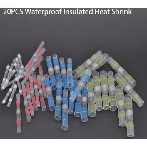 20PCS Waterproof Insulated Heat Shrink Wire Connectors Solder Seal Seal Wire Connectors for Terminals Automotive