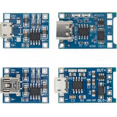 TP4056 +Protection Dual Functions 5V 1A Micro USB 18650 Lithium Battery Charging Board Charger Module