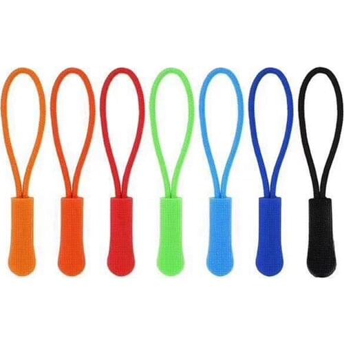 12Pcs Colors Pvc Zipper Pull For Bag Tactical Backpack End Fit Rope Tag Fixer Zip Cord Rubber Zip Puller Diy Zipper Head