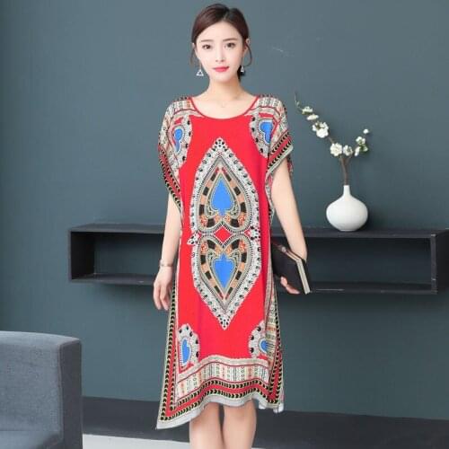 Viscose Nightgown Summer New Print Sleep Dress Women Nightdress Loose Sleepwear Lounge Wear Soft Home Dressing Gown Lingerie