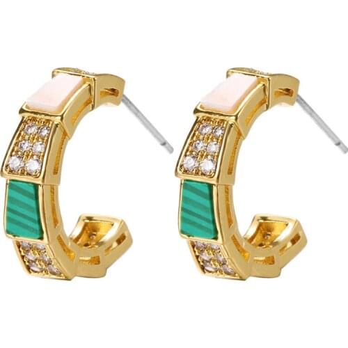 Womens snake bone shape shell earrings earrings personalized snake bone design classic fashion temperament popular jewelry