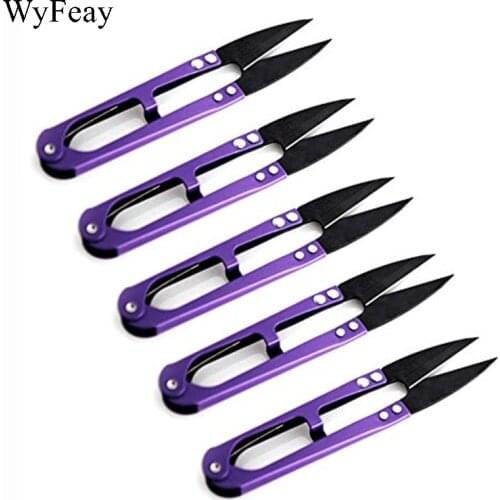 12 Pcs Thread Scissors U Sewing Spring Embroidery Thrum yarn scissors cross stitch clothing tailor U-cut head shear DIY Supplies
