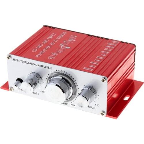 12V 2 Channel Mini Hi-Fi Stereo Car Audio Amplifier AMP Support CD DVD MP3 Input for Car Motorcycle Radio MP3