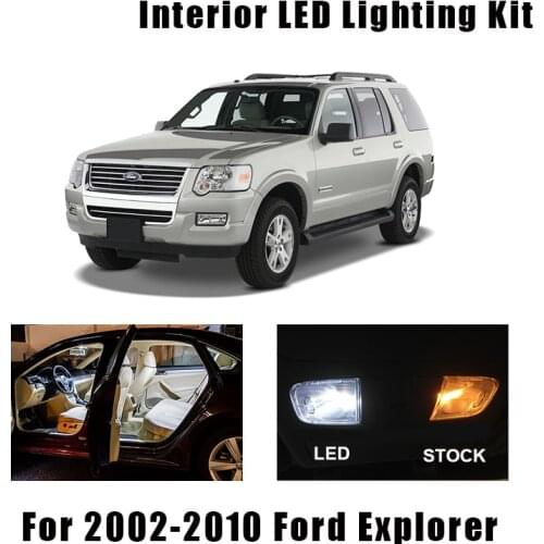 14 Bulbs White Interior LED Car Light Kit Fit For 2002-2006 2007 2008 2009 2010 Ford Explorer Map Dome Trunk Door License Lamp