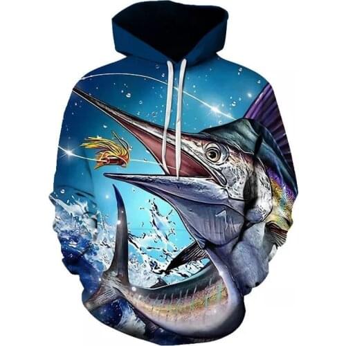 2020 hot-selling fishing hoodie 3D deep sea fish hoodie creative art style autumn fashion hoodie cartoon trend handsome jacket