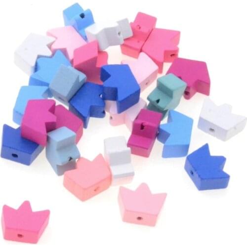 50pcs Random Mixed Leaf Wood Spacer Beads Wood Beads Toys For Baby DIY Crafts Kids Toys & Pacifier Clip 16x12mm