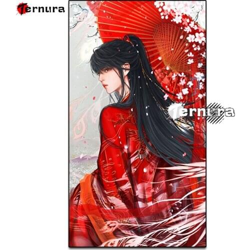 5D Diamond Painting Chinese anime Red dress man Diamond Embroidery Pattern Rhinestones Needlework Cross stitch Mosaic decoration