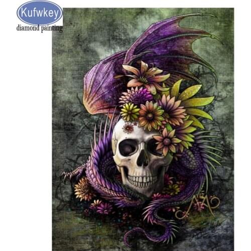 Skull Dragon mazayka bead embroidery full square round drill Diamond painting 5d Cross Stitch Rhinestone mosaic image home decor