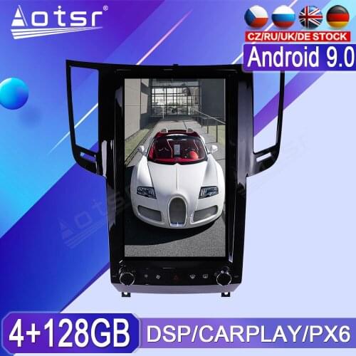 13.6 inch PX6 Android 9 Tesla Style Vertical Screen GPS Navigation Car Multimedia Radio Player For Infiniti QX70 FX25 FX35 FX37