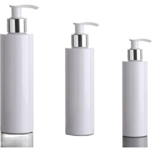 150ML white/clear plastic PET bottle with press pump for lotion/emulsion/serum/shampoo/ pump bottle cosmetic packing skin care