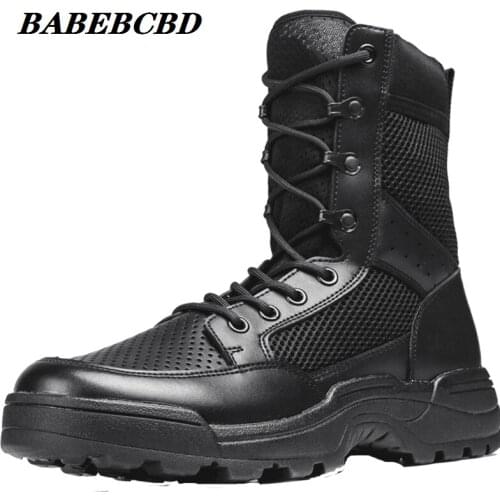 Summer Mesh Combat Boots Mens Ultra-Light 19 Combat Security Guard Shoes Special Forces 07 Breathable Tactical Military Boots