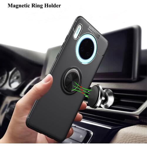 Case For Huawei Mate 30 20 Pro Lite X P30 Magnetic Bracket Finger Ring Soft Case for Huawei mate30pro 20X Nova 4e Cover Shell