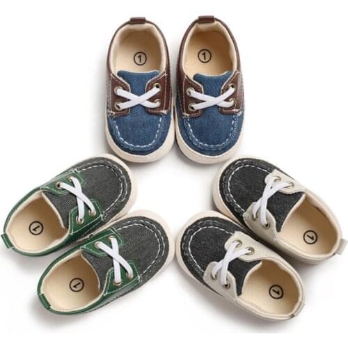 Infant PU Crib Shoes Newborn Baby Boy Shoes First Walkers Spring Autumn Baby Boy Soft Sole Shoes
