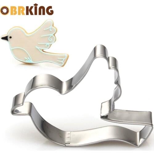 OBRKING Stainless Steel Baking Mold Cookies Cutting Molds Fondant Peace Dove Candy Cake Decorating Tools Baking Free Shipping