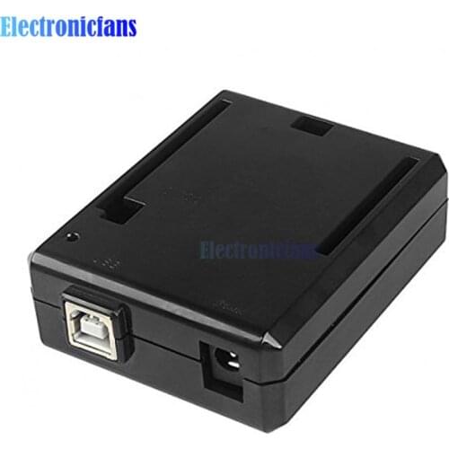 Black ABS Plastic Enclosure Protective Case Box Shell For Arduino R3 Compatible USB Short Current Protection Diy Kit One Hot