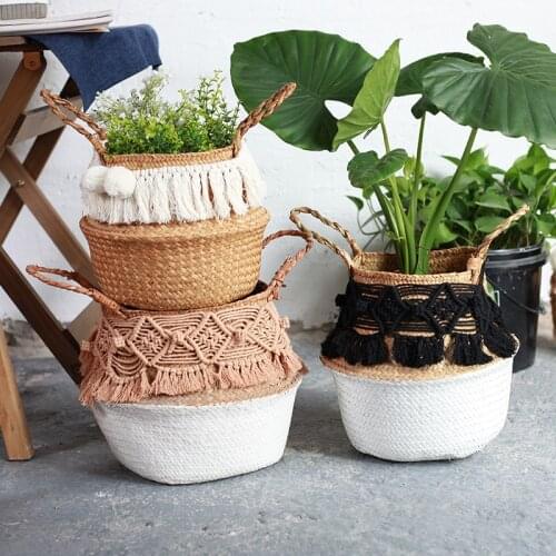 Nordic Hand-woven Pendants Creative Basket Decoration Home Decoration Tapestry Basket Decoration
