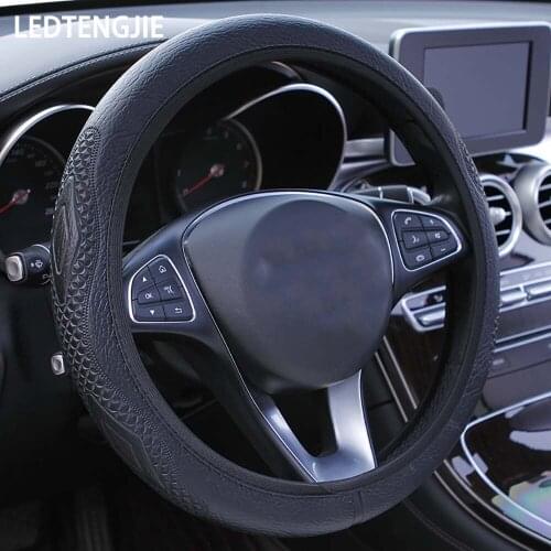 LEDTENGJIE Foam Embossed Double Diamond Car Steering Wheel Cover Without Inner Ring Elastic Fashion Car Essential