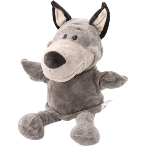 31cm Soft Plush Zoo Animals Hand Puppets for Kids Pretend Role Play - Wolf