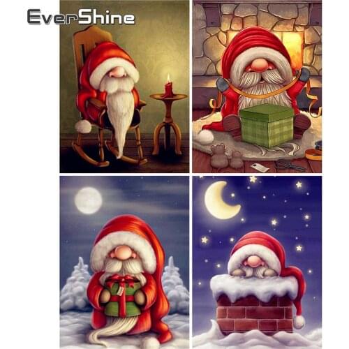 EverShine Diamond Painting Full Square Christmas Diamond Embroidery Cartoon Mosaic Kits Moon Picture Rhinestones Decor For Home
