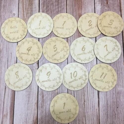 Set of 14 pcs 2019 new hot milestone cards baby milestone blocks baby photography props