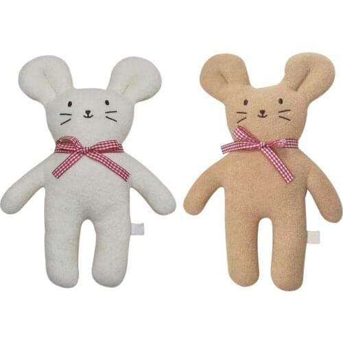 New Lovely Baby Snuggle Toy Cuddly Stuffed Animal Mouse Toy For Home Nursery Soft Baby Sleep Mate Bedtime Appease Toy For Infant