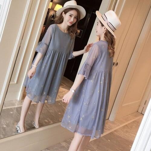 For Pregnant Women Clothes Embroidered Feeding Pregnancy Dress Breastfeeding Pregnant Dress