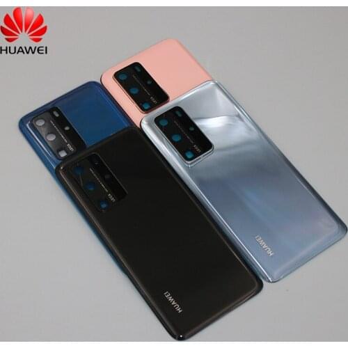 Original Huawei P40 Pro ELS-NX9 Battery Cover Back Case For Huawei P40 ANA-AN00 P40PRO Door Housing WithCamera Lens+Sticker+Logo