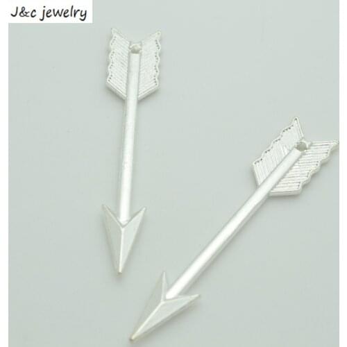 New Arrival 9 pcs/lot Alloy Charms Pendant arrow silver plated 62*12 mm Jewelry Making DIY Charms Handmade Crafts M01
