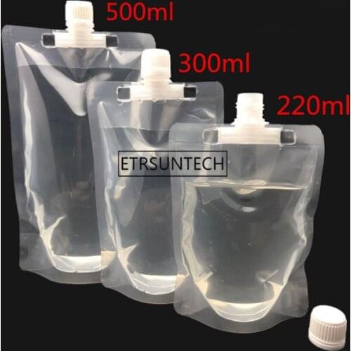 Clear Stand Up Beverage Packaging Spout Bag Plastic Juice Drinking Liquid Packing Spout Pouch for Milk Honey Jelly Package