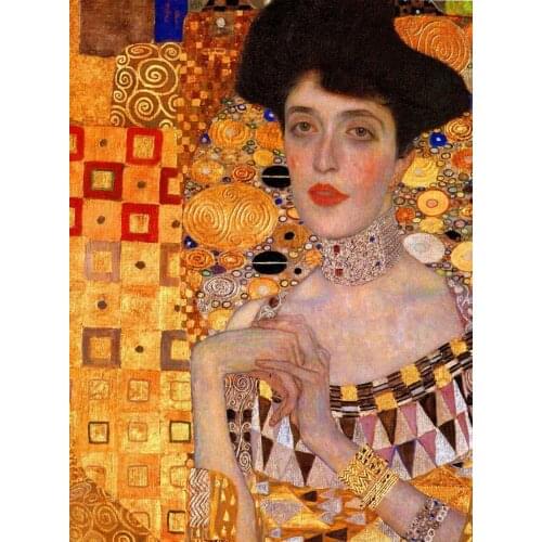 Gustav Klimt - Adele Stretched Art Film Print Silk Poster Home Wall Decor 24x36inch