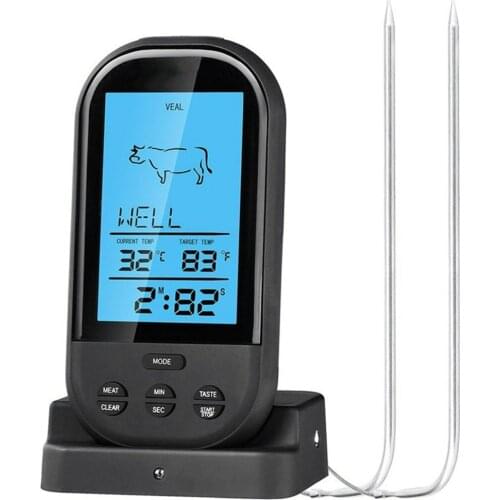 Meat Thermometers Bluetooth LCD Digital Probe Remote Wireless BBQ Grill Kitchen Thermometer Home Cooking Tools with Timer Alarm
