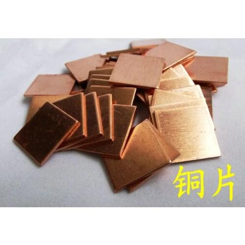 20pcs 15*15*0.8mm Copper Heatsink thermal Pad for Laptop GPU CPU Radiating Copper Heat Sink Cooling 15x15x0.8mm Copper Shim