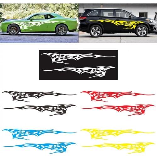 Universal 1 Pair Car Stickers Whole Body Fire Flame Decor Vinyl Decals Car Styling Stickers for Truck Auto