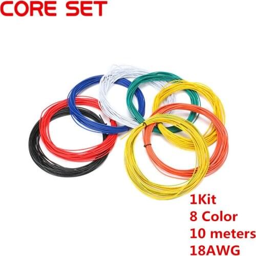 1pin Flexible Stranded 10 metres Wire 18 Gauge AWG 8 Colors Kit PVC Wires Electric cable,LED cable,DIY