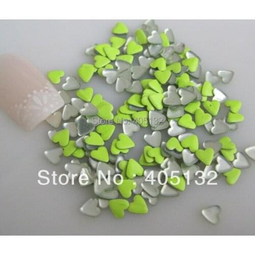 One Bag OD-70-Yellow Free Shipping 3D 4x4mm Neon Yellow Heart Metal Stud Shiny Nail Decoration Lovely Outlooking